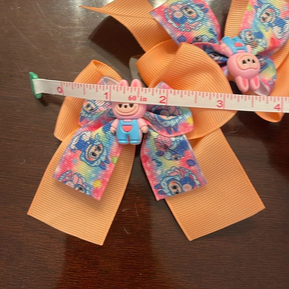 Colorful labubu monster Cartoon Hair Bows nwt set of two